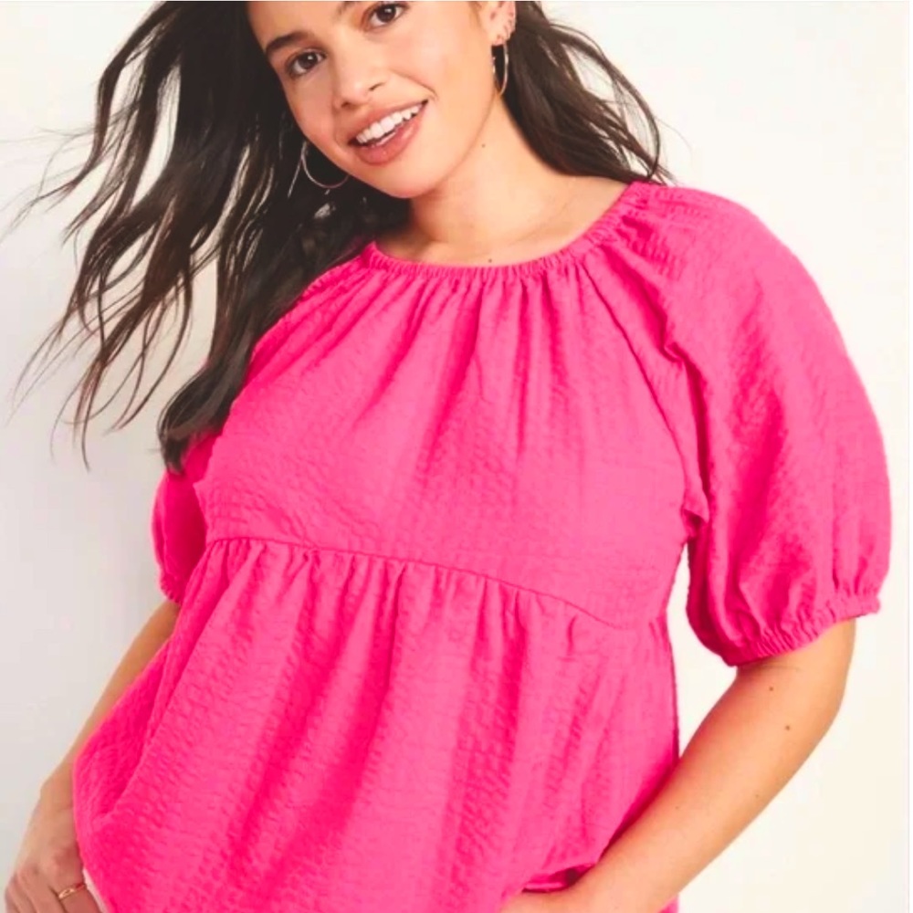 Hot pink babydoll top